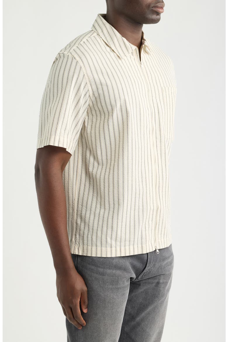 Sears Seersucker Zip Shirt, Alternate, color, NATURAL / NAVY