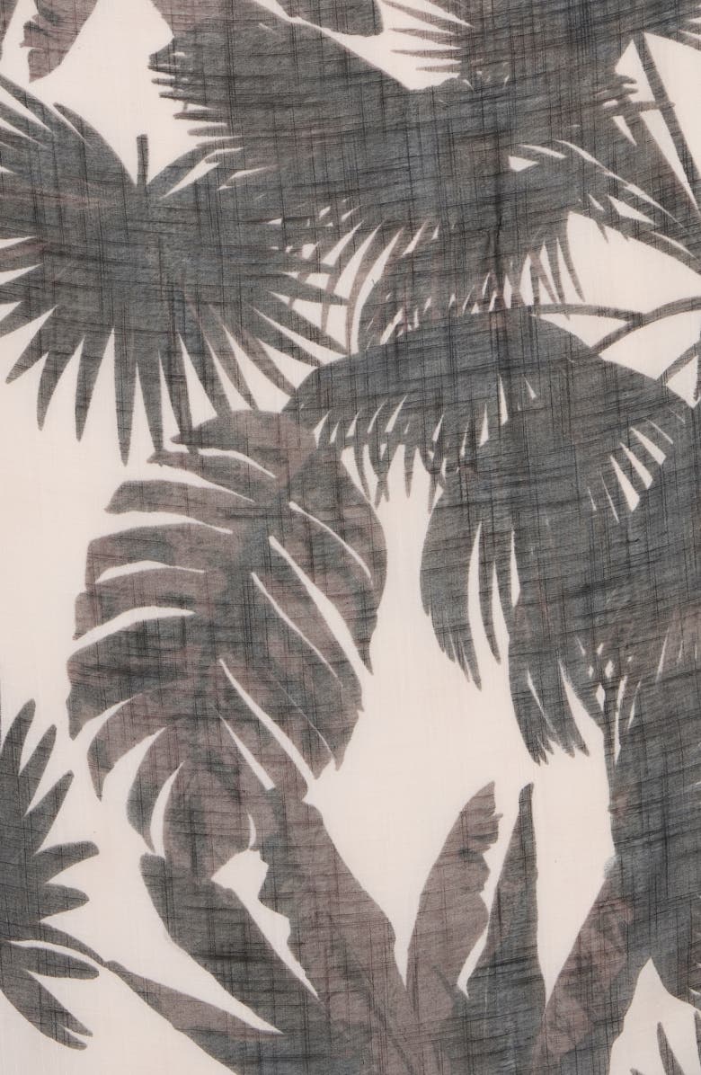 Vince Camuto Palm Print Wrap Scarf, Alternate, color, Black