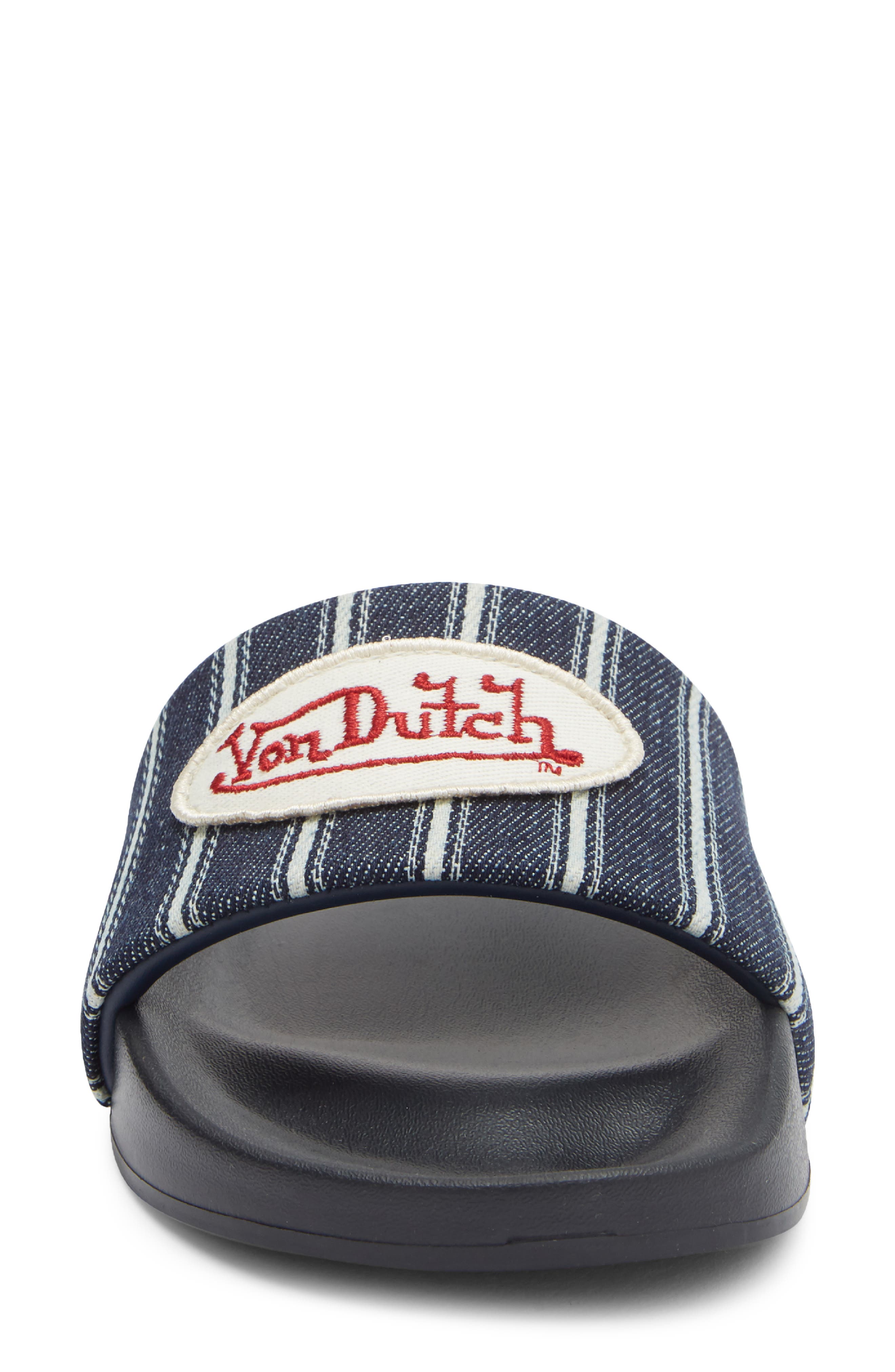 Von Dutch Gridlock Slide Sandal, Alternate, color, Black/ Navy
