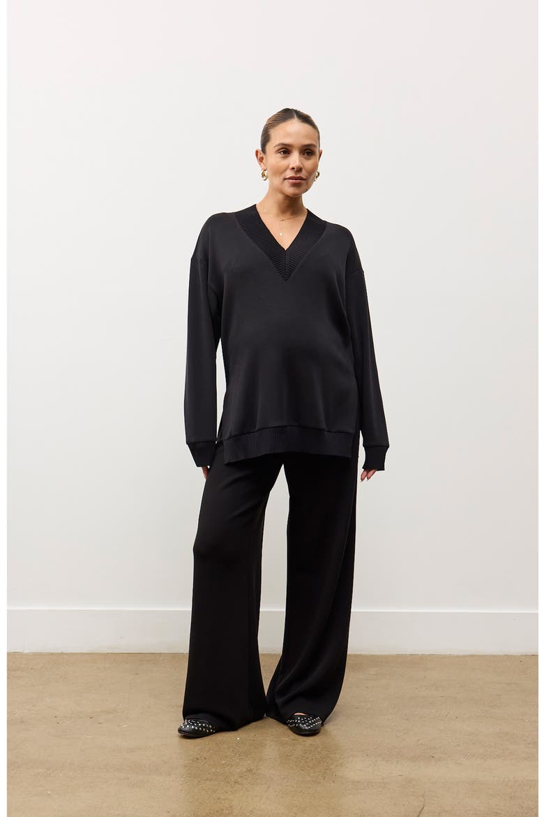 Lucia Lounge Top, Alternate, color, Black