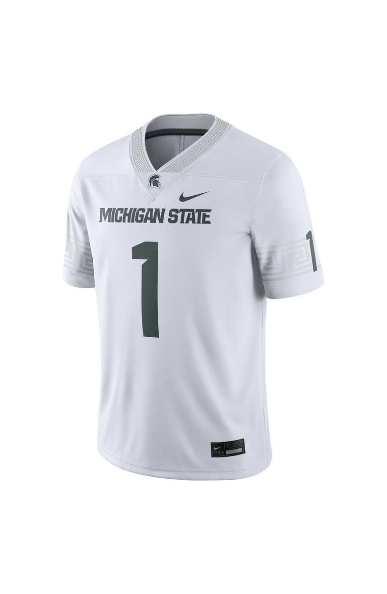 Nike Men's Nike #1 White Michigan State Spartans Football Game Jersey, Alternate, color, White