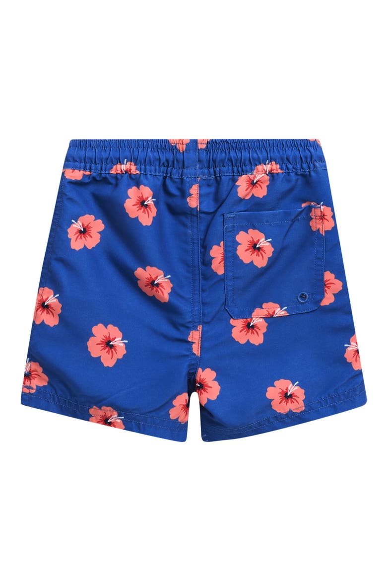 Monstera Leaf Print Swim Trunks, Alternate, color, ROYAL BLUE