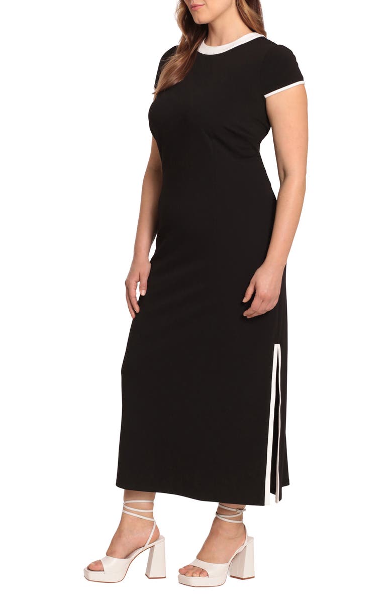 Donna Morgan Contrast Detail Fitted Maxi Dress, Alternate, color,