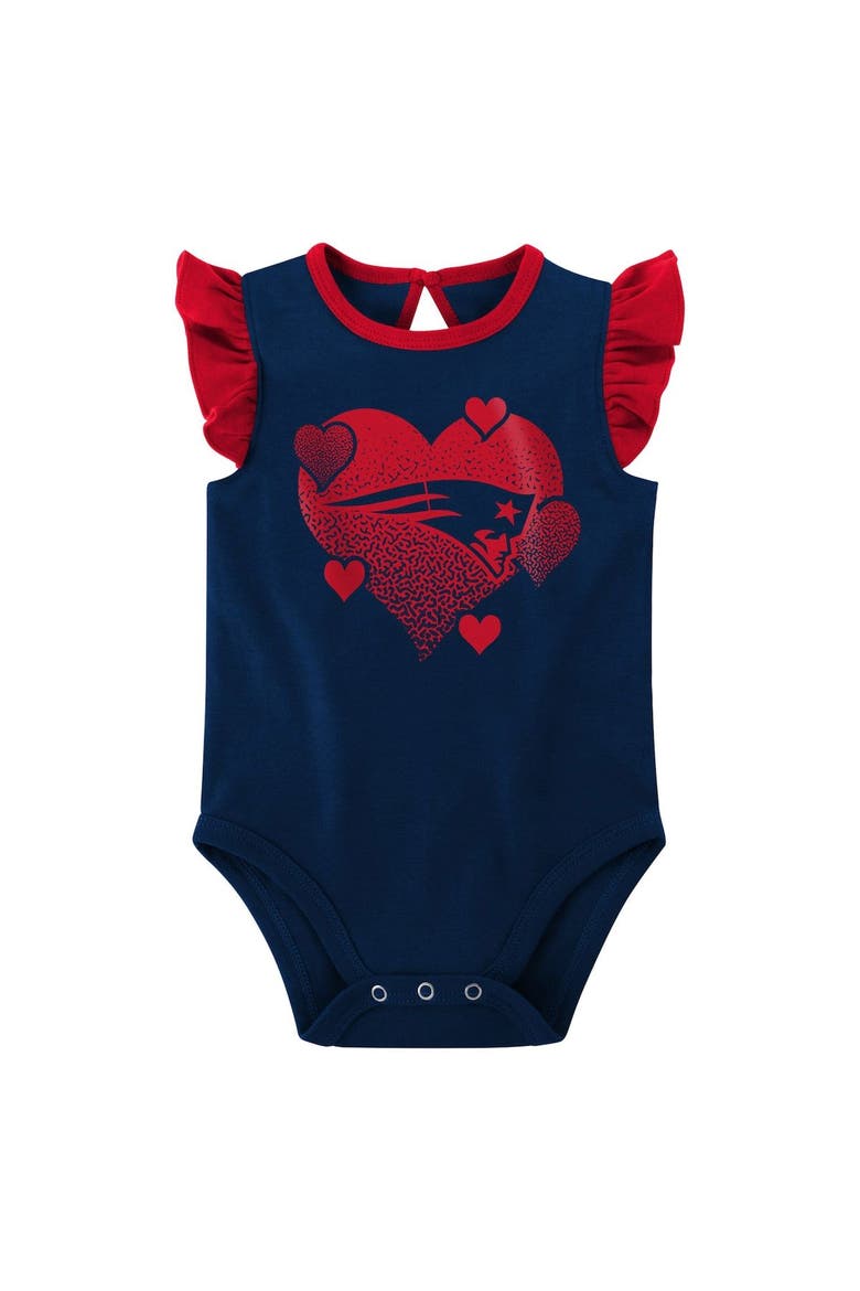 Girls Newborn & Infant Navy/Red New England Patriots Spread the Love 2-Pack Bodysuit Set, Alternate, color, Navy