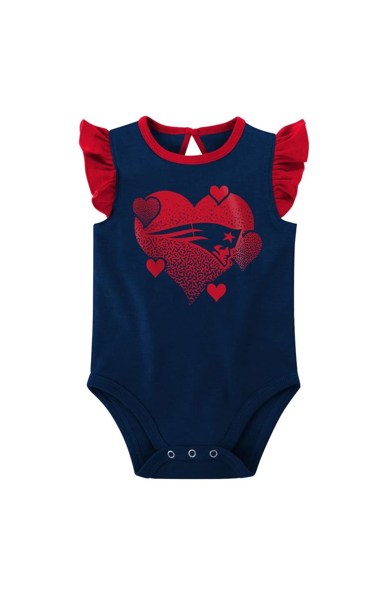 Outerstuff Girls Newborn & Infant Navy/Red New England Patriots Spread the Love 2-Pack Bodysuit Set, Alternate, color, 