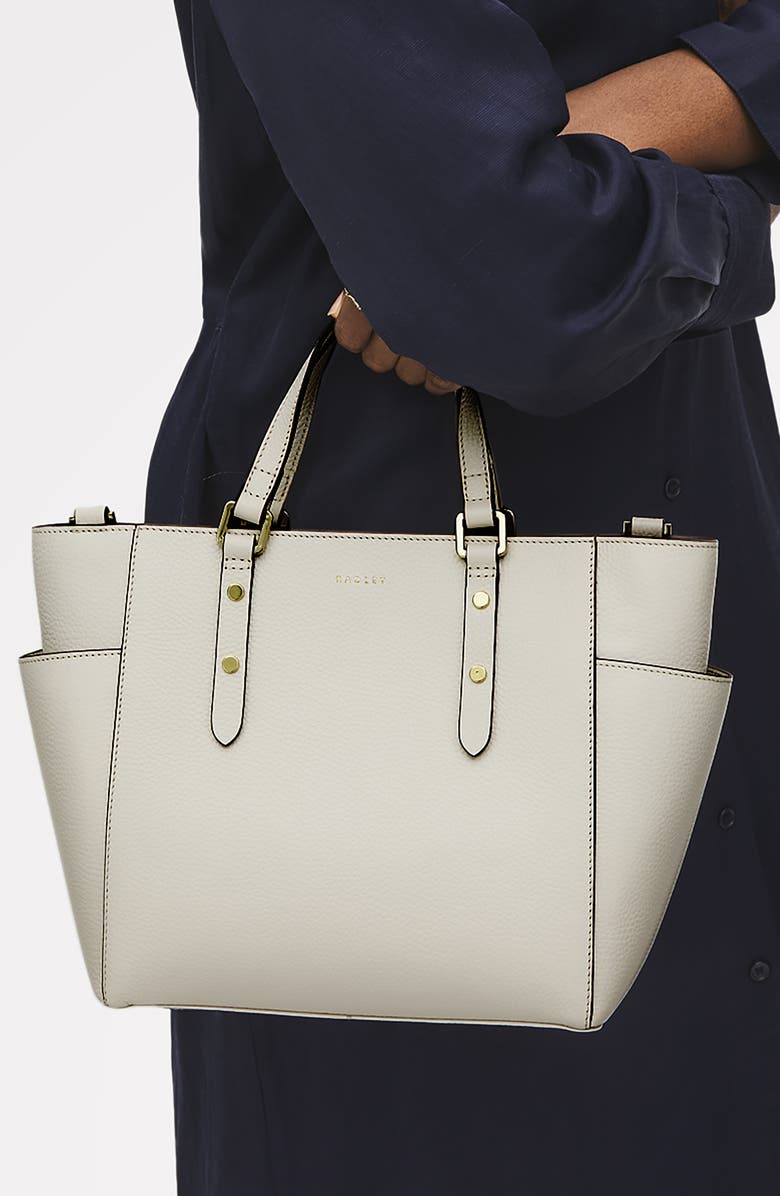 Radley Silk Street Medium Ziptop Satchel Bag, Alternate, color, Chalk