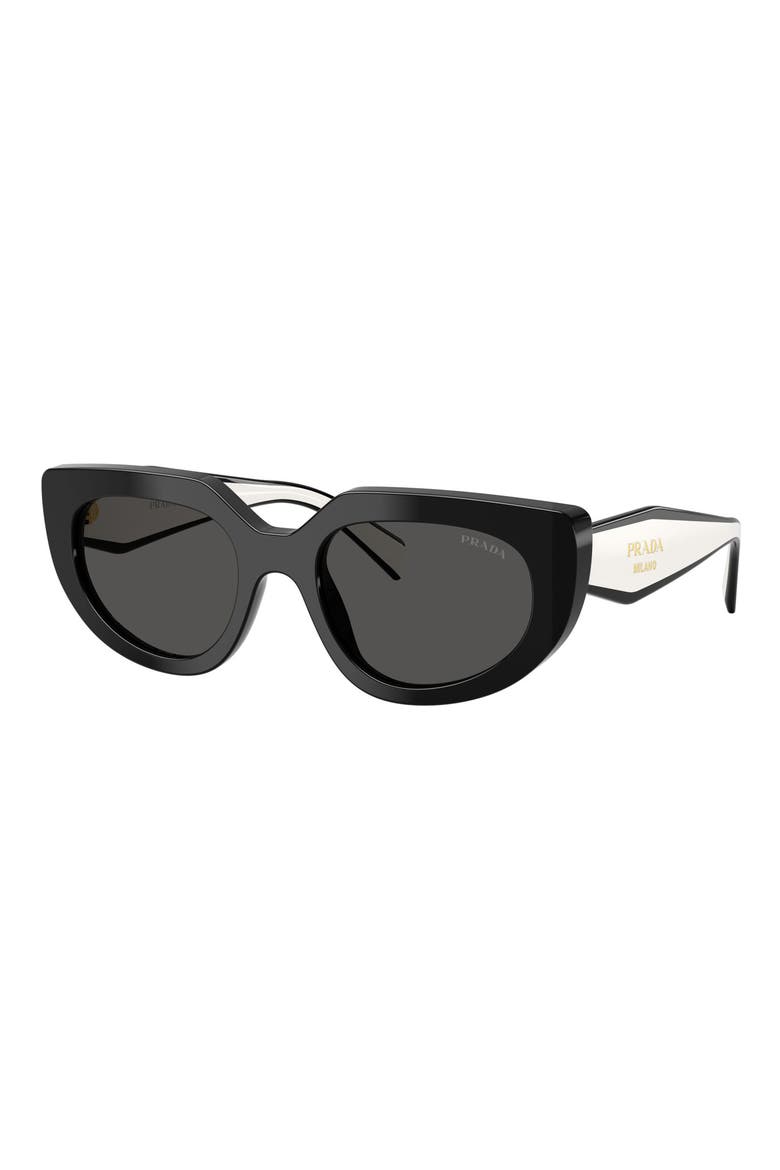 54mm Oval Sunglasses, Alternate, color, BLACK