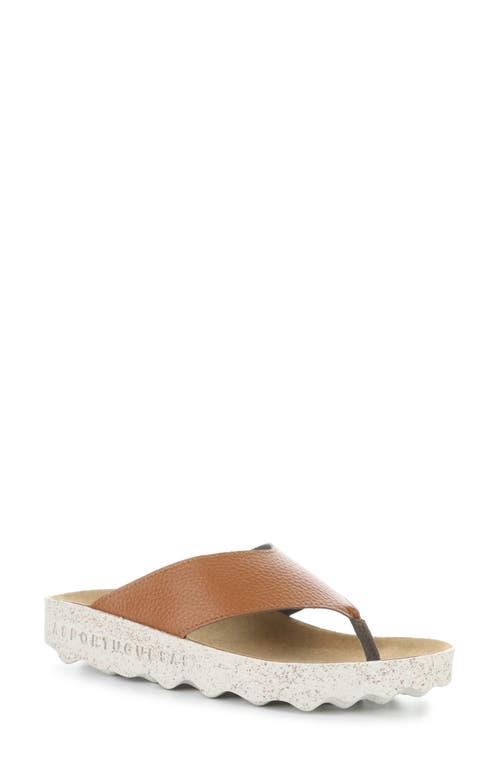 Asportuguesas By Fly London Cami Platform Flip Flop In Tan Eco Faux Leather