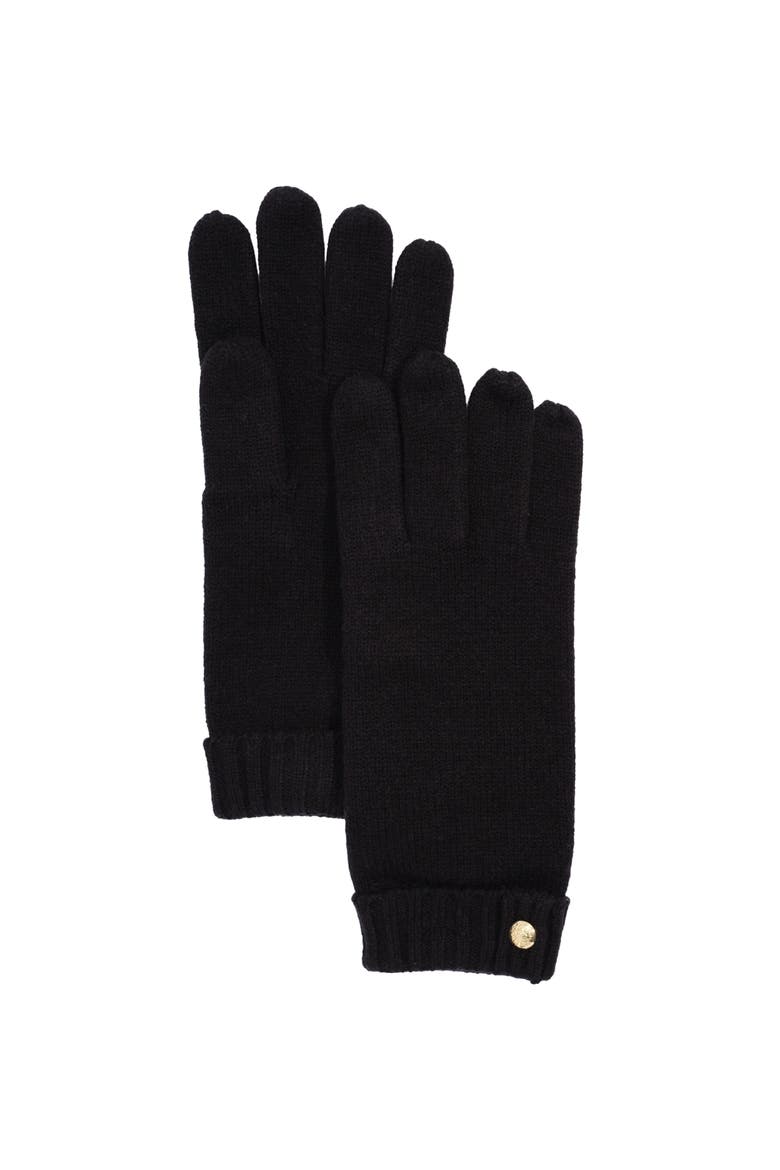 two button knit glove, Alternate, color, Black