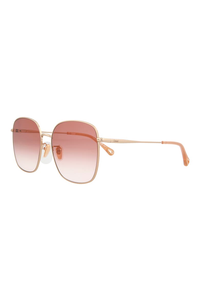 58mm Gradient Square Sunglasses, Alternate, color, GOLD GOLD ORANGE