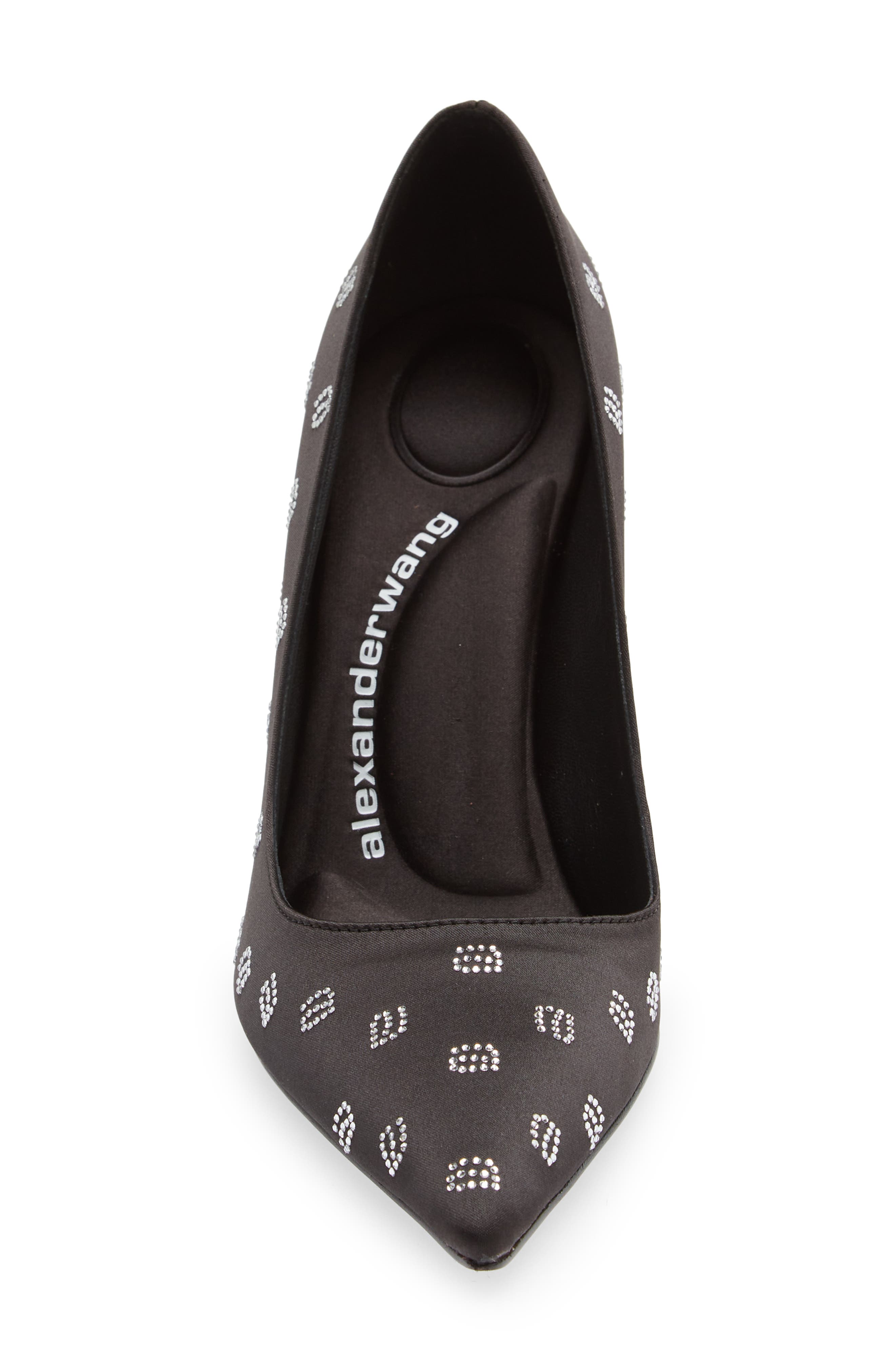 Alexander Wang Delphine Crystal Logo Pointed Toe Pump, Alternate, color, 