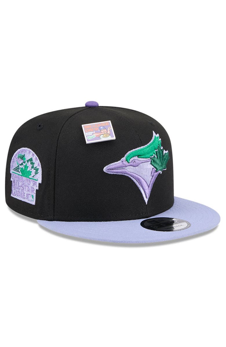 New Era Men's New Era Black/Purple Toronto Blue Jays Grape Big League Chew Flavor Pack 9FIFTY Snapback Hat, Main, color, Black