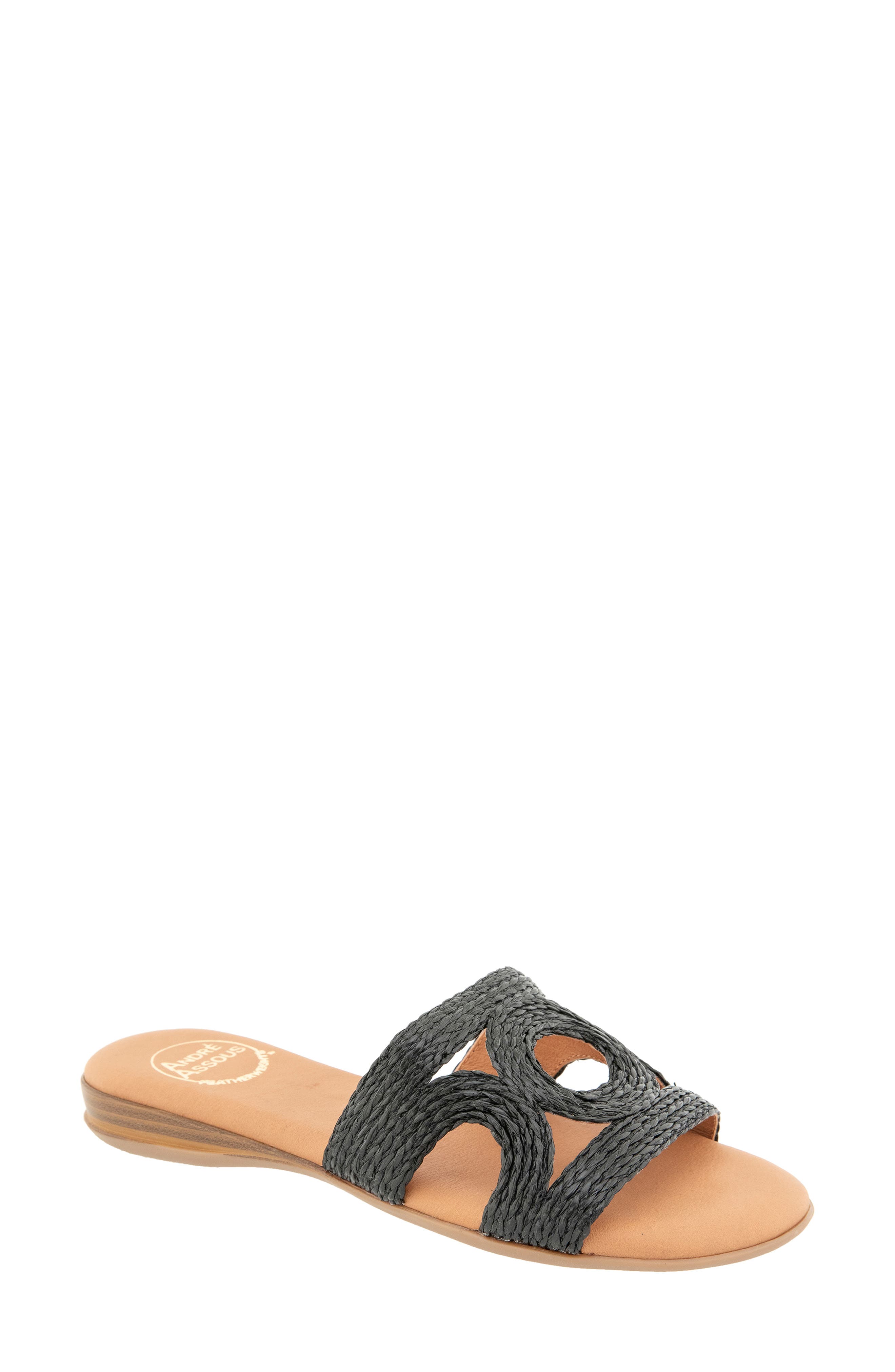Nora Slide Sandal, Main, color, BLACK