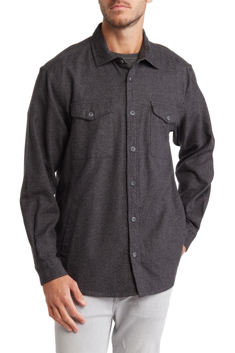 Cotton Shirt Jacket, Main, color, CHARCOAL