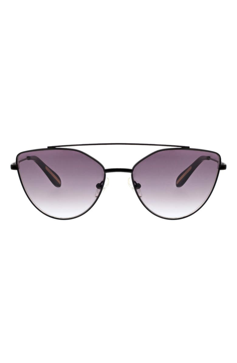 BCBG 60mm Metal Browline Cat Eye Sunglasses, Main, color, Matte Black