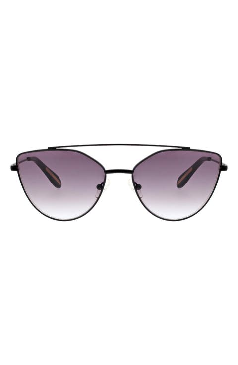 60mm Metal Browline Cat Eye Sunglasses