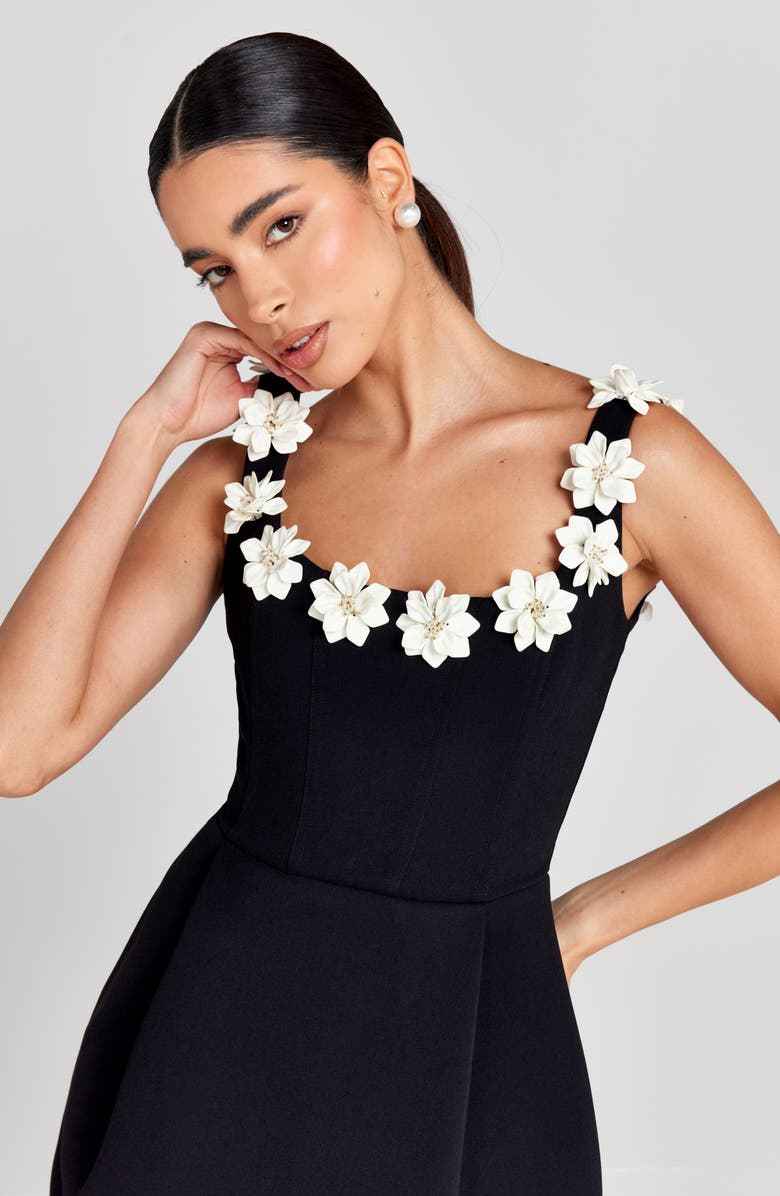 NADINE MERABI Cindy Flower Detail Cocktail Minidress, Alternate, color, 