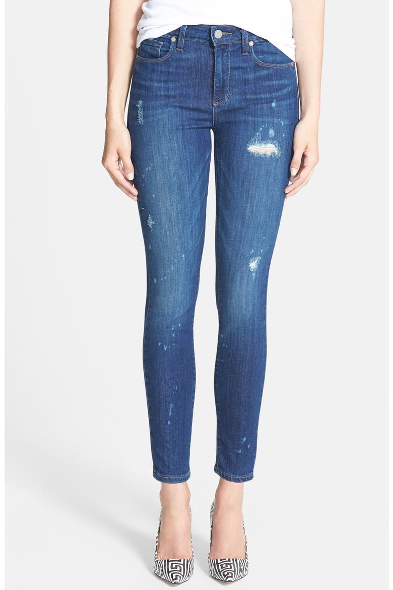 Denim 'Hoxton' Distressed High Rise Skinny Stretch Ankle Jeans, Main, color, LOLA DESTRUCTED