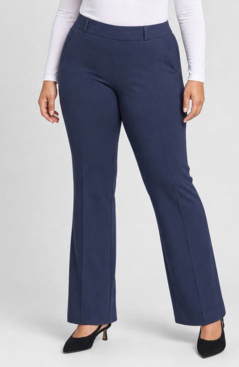 Sculpt-Her™ Pull-On Flare Ponte Pants