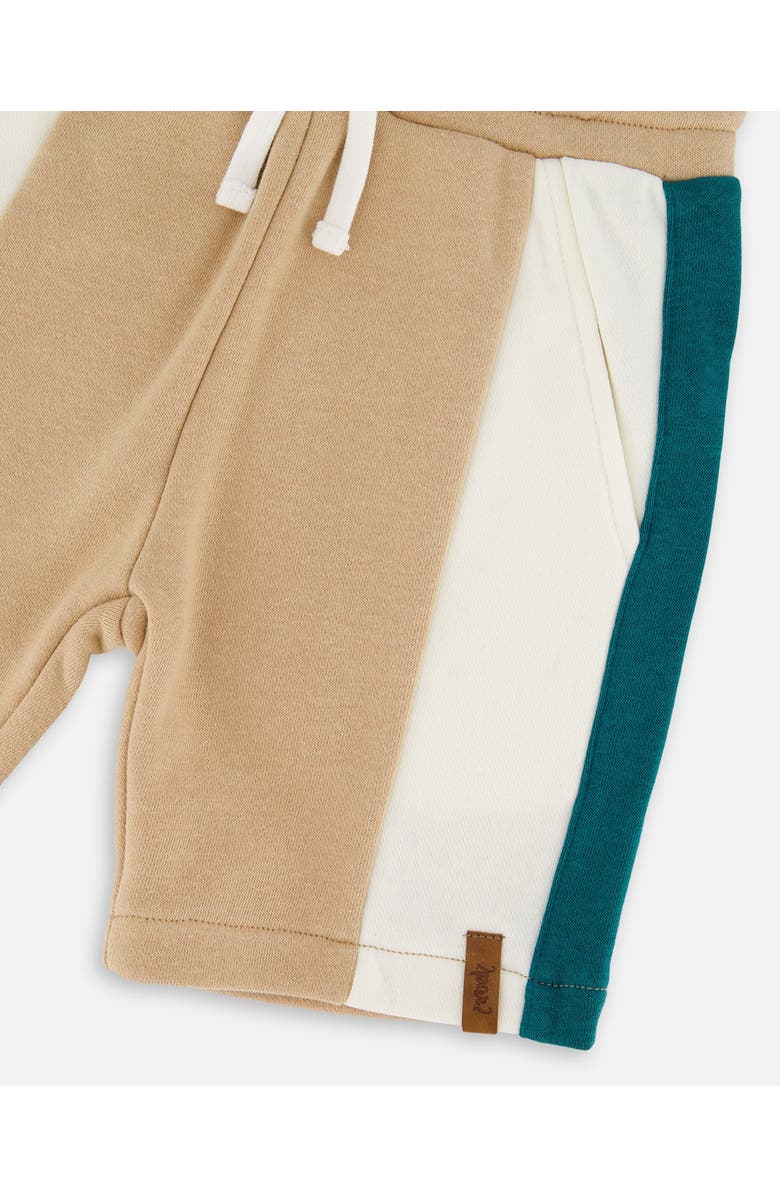 Deux par Deux Sporty French Elastic Waistband Terry Shorts, Alternate, color, Beige