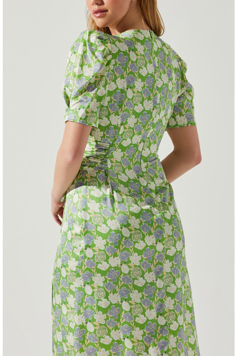 Martina Ruched Dress, Alternate, color, GREEN FLORAL