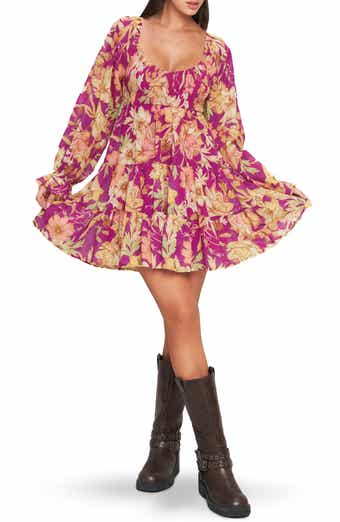 FLYING TOMATO Long Sleeve Minidress