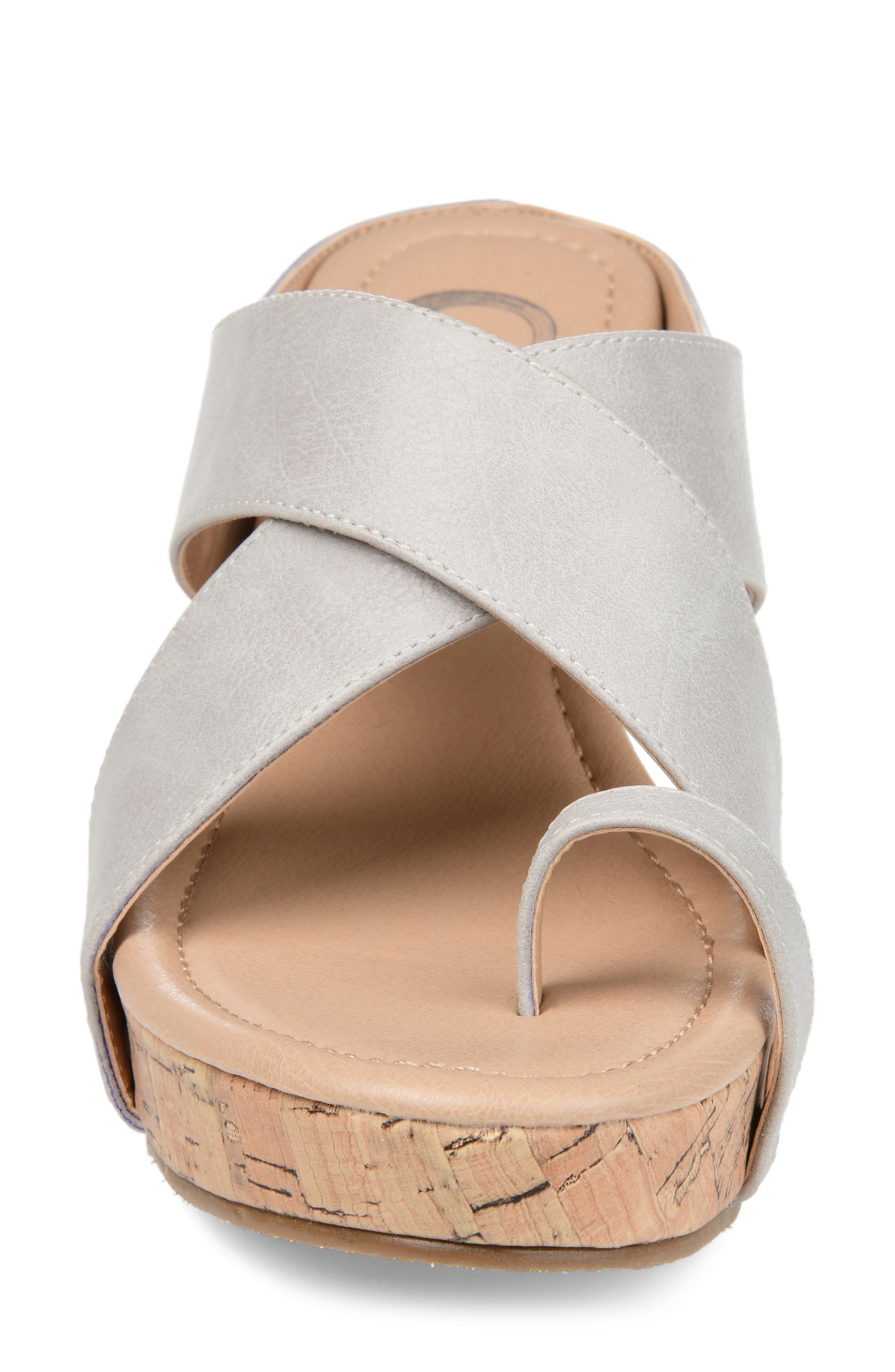 Journee Collection JOURNEE Rayna Wedge Sandal, Alternate, color, Stone