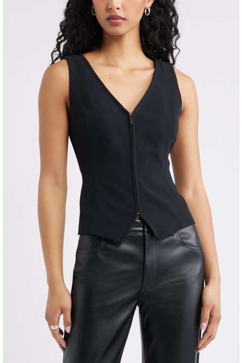 Curator Crepe Sleeveless Top, Main, color, BLACK
