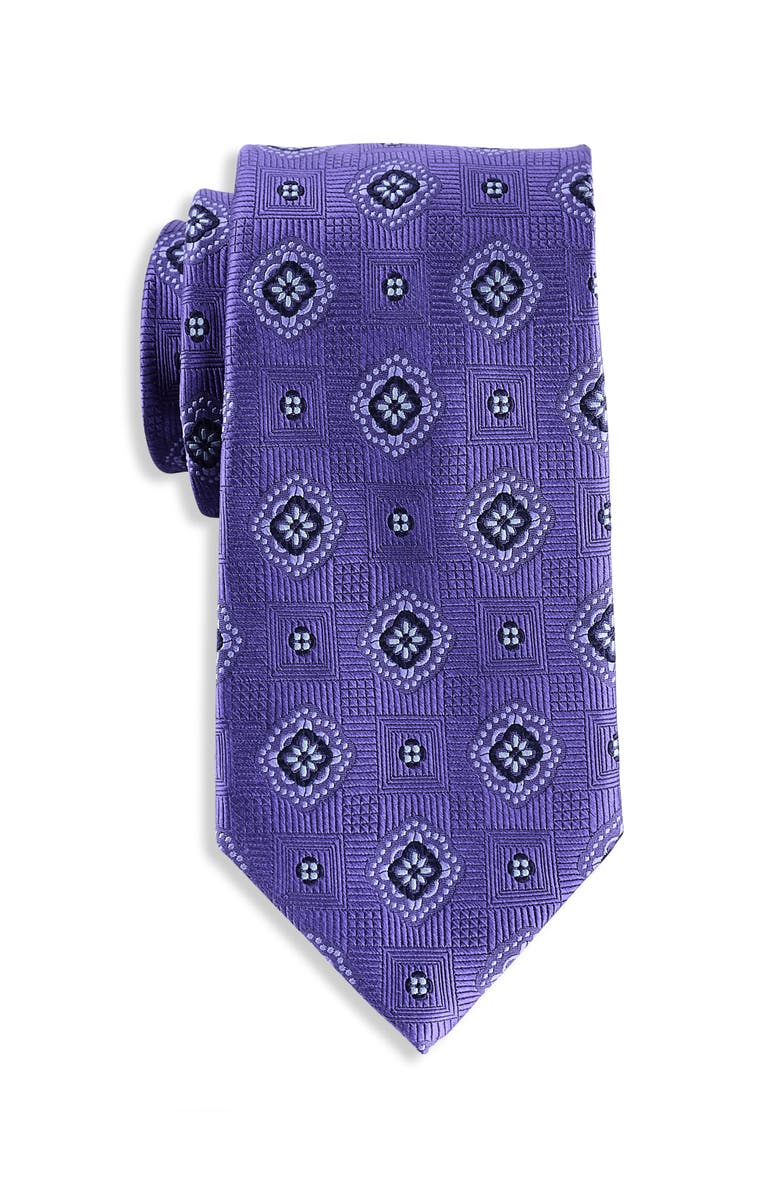 Oak Hill Premium by DXL Big
Tall Winter Medallion Silk Tie, Main, color, Blue