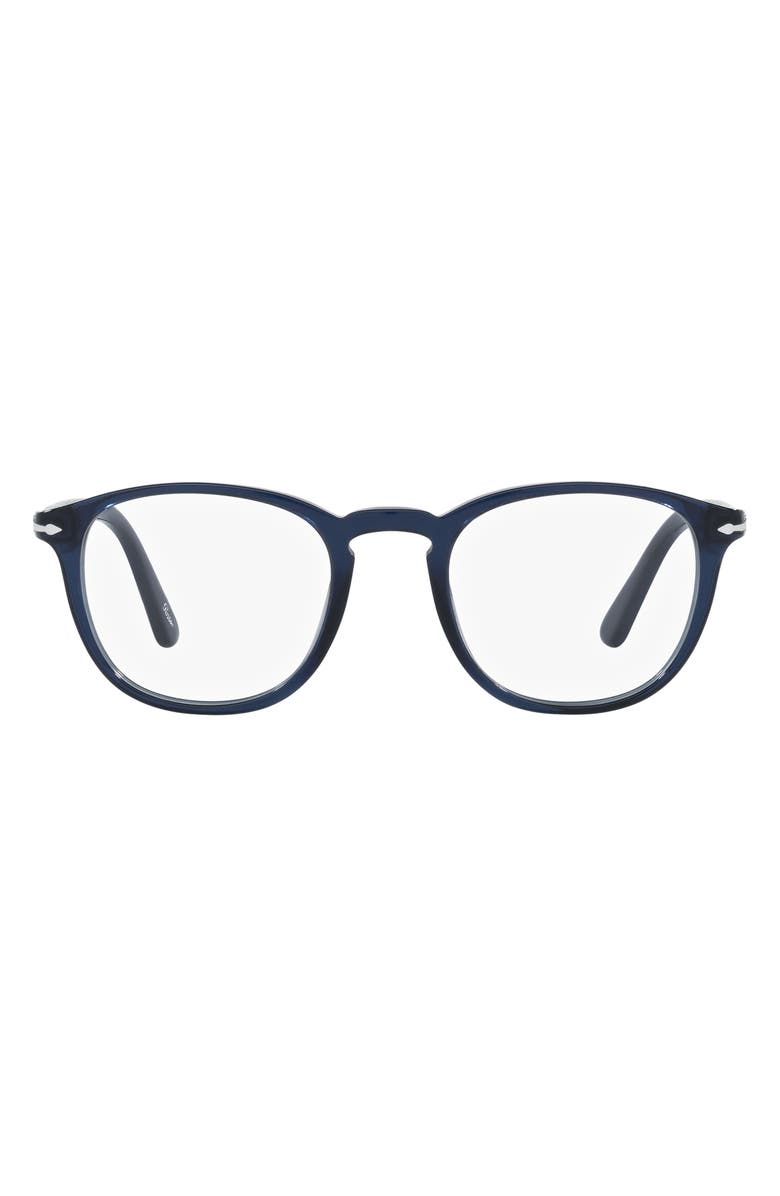 Persol 49mm Optical Glasses, Main, color, Trans Blue