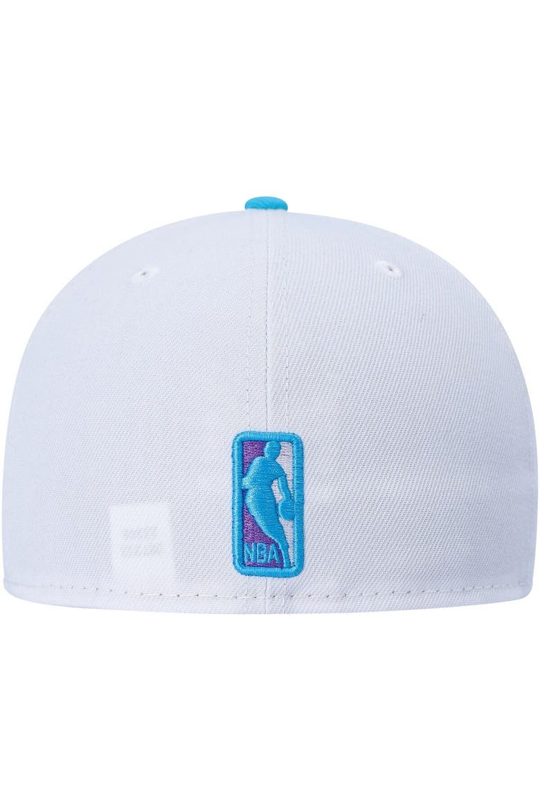 Men's New Era White Philadelphia 76ers Vice Blue Side Patch 59FIFTY Fitted Hat, Alternate, color, White