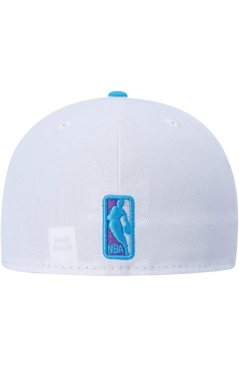New Era Men's New Era White Philadelphia 76ers Vice Blue Side Patch 59FIFTY Fitted Hat, Alternate, color, 