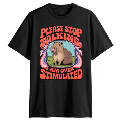 Men's Lost Gods Overstimulated Capybara  Graphic T-Shirt
