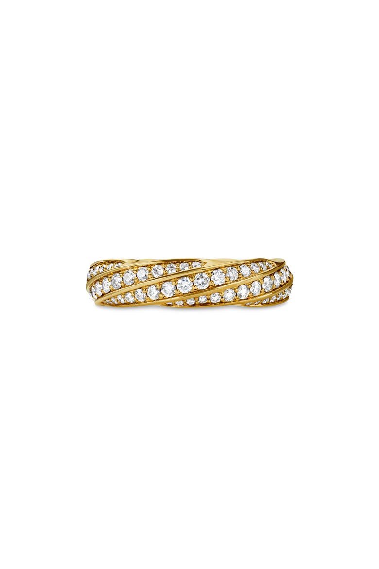 Cable Edge™ Band Ring in Recycled 18K Yellow Gold with Pavé Diamonds, Main, color, 18K GOLD RECYCLED