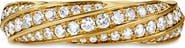 David Yurman Cable Edge™ Band Ring in Recycled 18K Yellow Gold with Pavé Diamonds