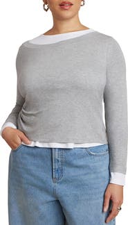 ELOQUII Layered Long Sleeve Top