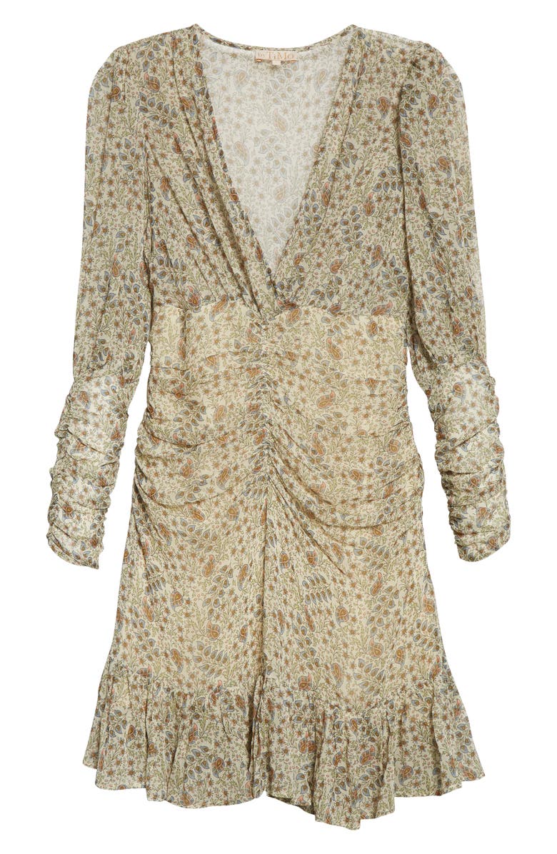 byTiMo Print V-Neck Long Sleeve Georgette Dress, Alternate, color, 