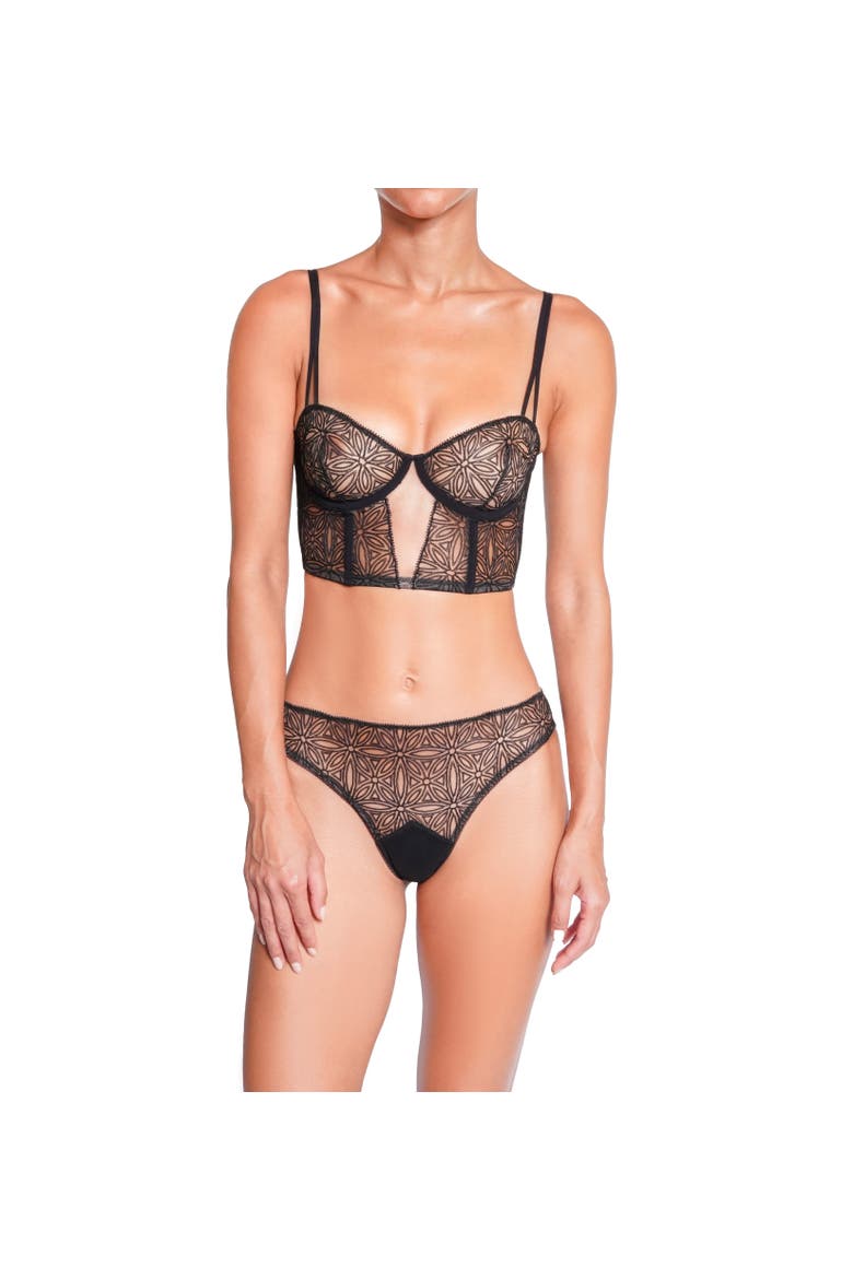 Infini Lace Bustier, Alternate, color, Black
