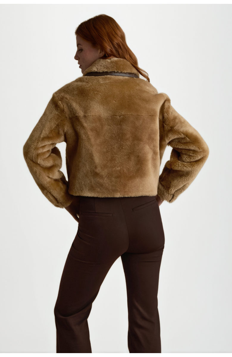FURNIQ UK LLC Lila Shearling Jacket, Alternate, color, Brown