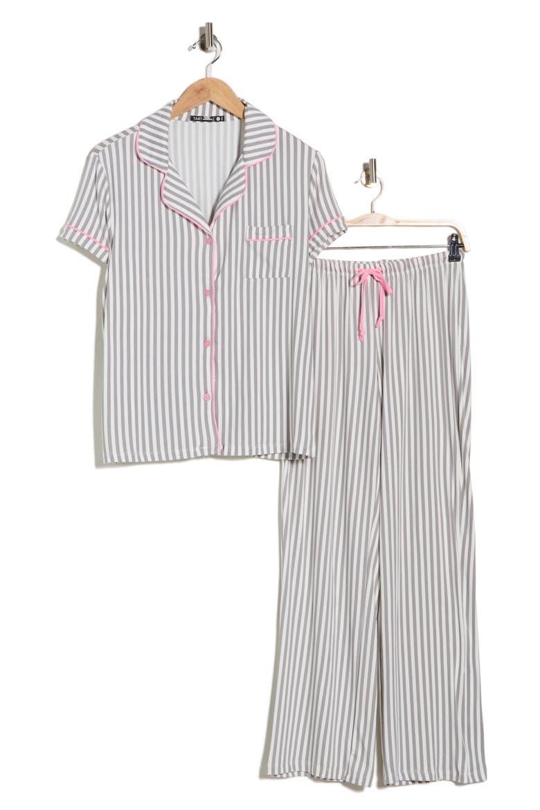 Ginnie Butter Soft Pajamas, Alternate, color, PINSTRIPE - GRAY