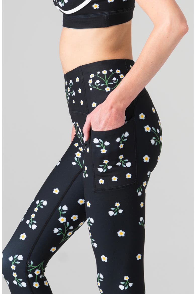 Night Garden High-Waisted Leggings, Alternate, color, Black