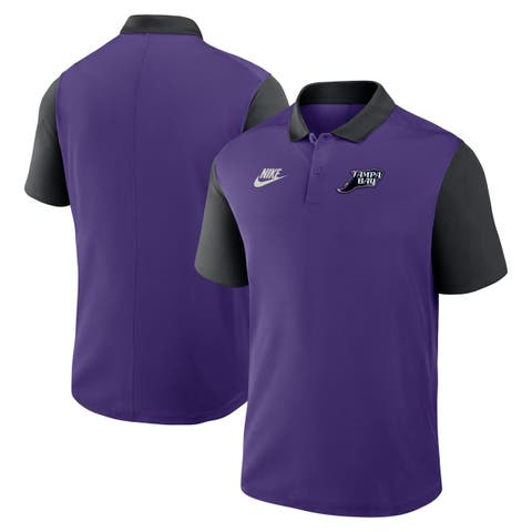 Men's Nike Purple/Black Tampa Bay Rays Cooperstown Collection Color-Block Victory Performance Polo