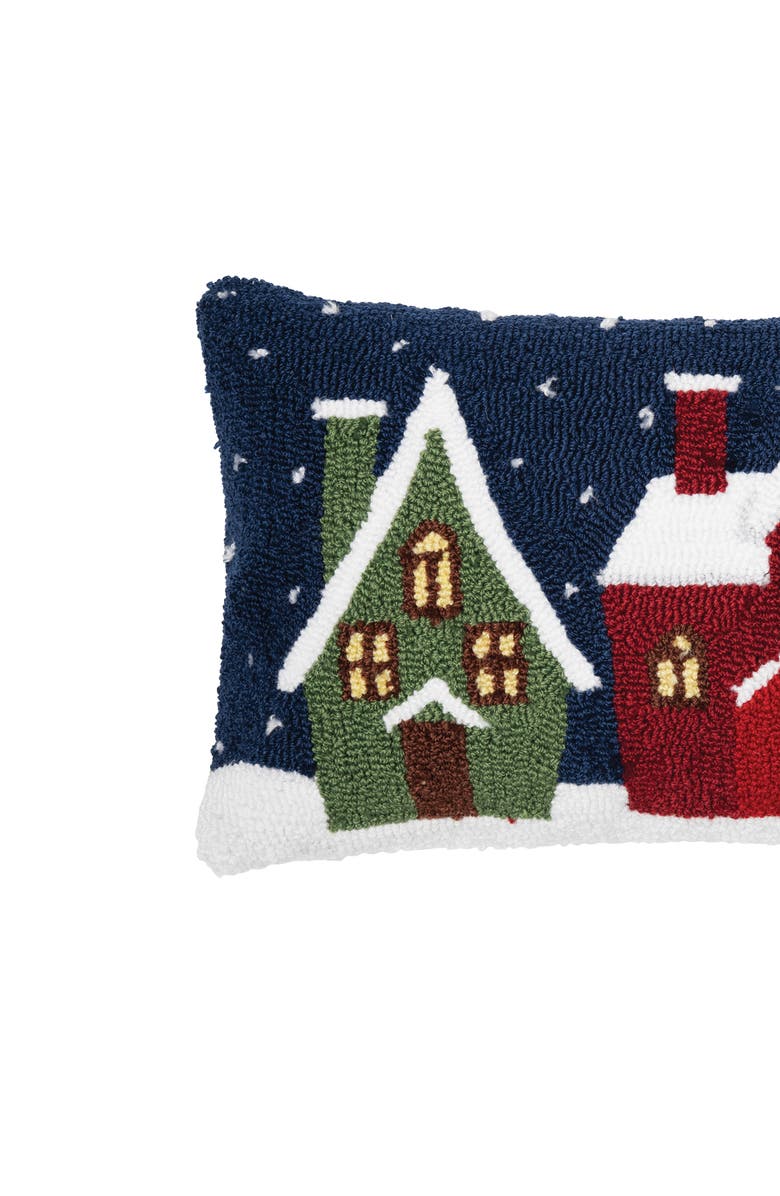 C&F Home Winter Village Hooked Pillow, Alternate, color, Green