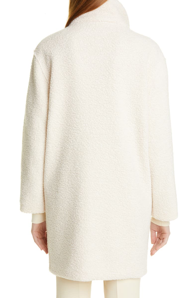 Harris Wharf London Funnel Neck Bouclé Coat, Alternate, color, 