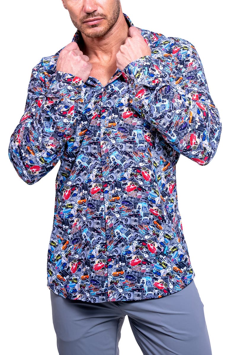 Maceoo Fibonacci Resistance Contemporary Fit Button-Up Shirt, Alternate, color, 