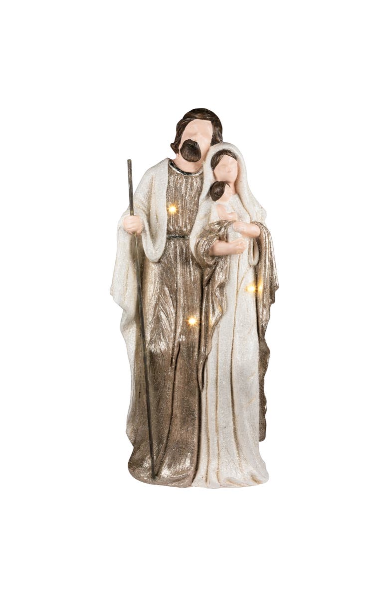 Northlight Lighted Glittery Holy Family Christmas Decoration - 21" - Clear LED Lights, Main, color, Gold