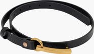 Modenaire Slim Leather Minimal Hardware Bar Buckle Belt
