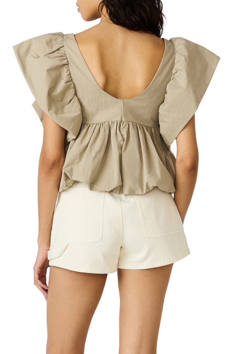 Steve Madden Saskya Babydoll Top, Alternate, color, Khaki