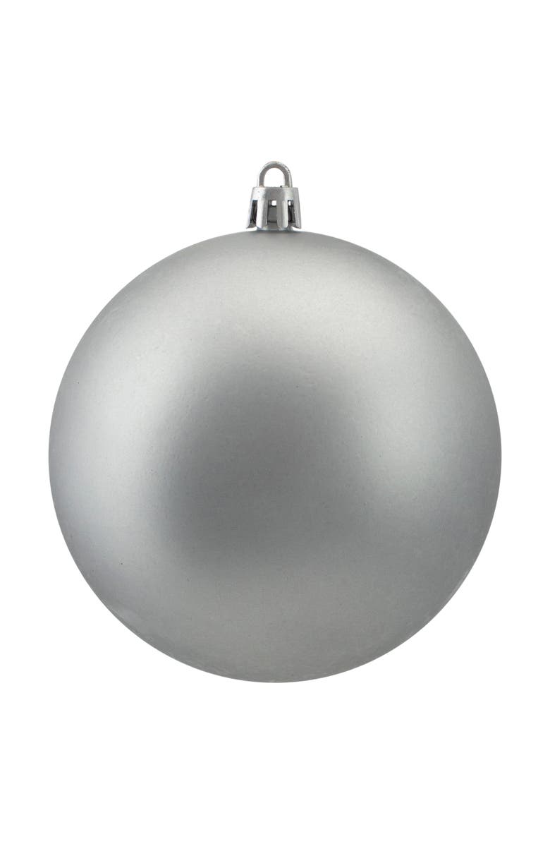 Northlight Shatterproof Matte Christmas Ball Ornaments - 4" (100mm) - Pewter Gray - 12ct, Alternate, color, 