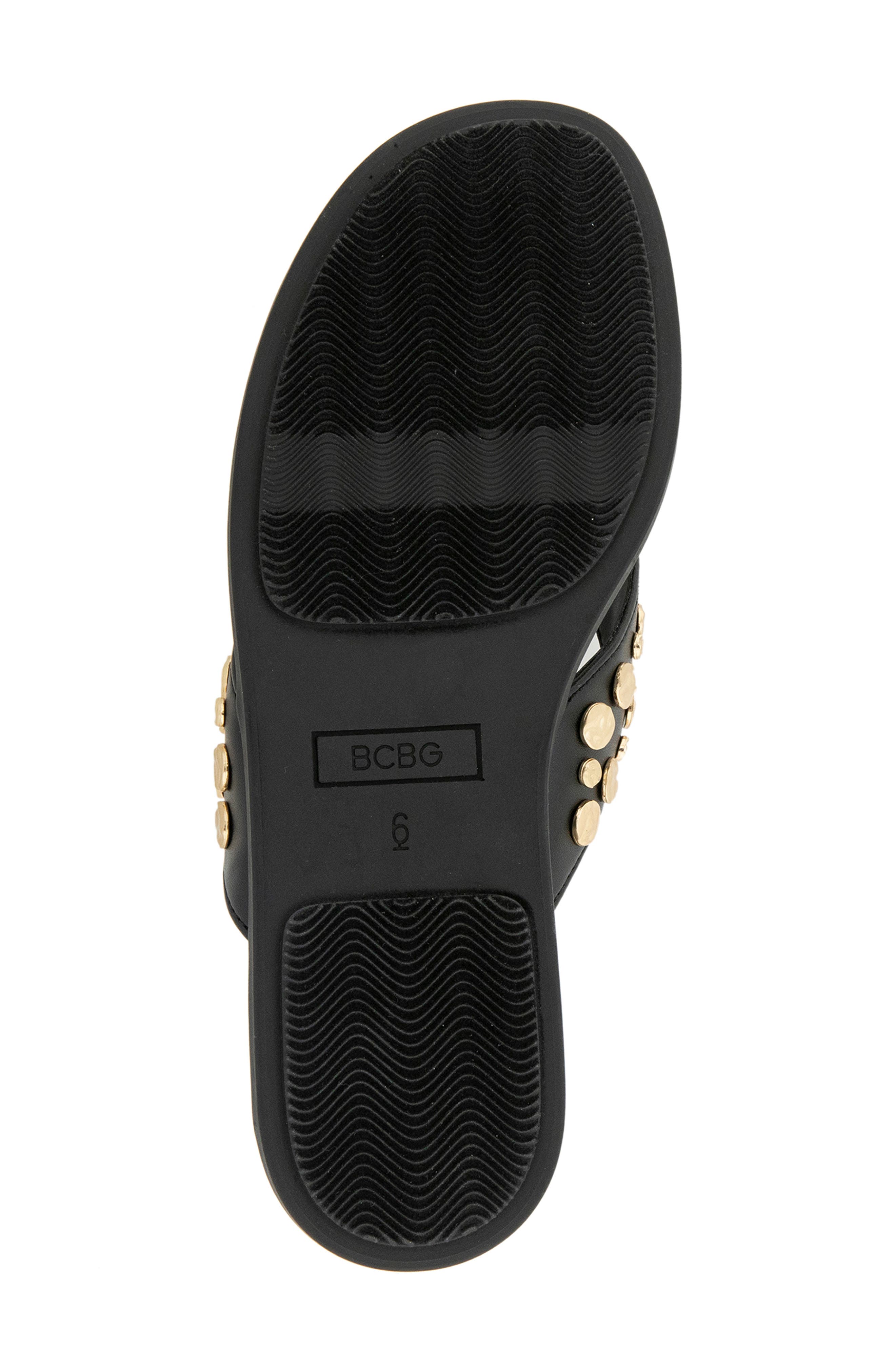 BCBG Zelilya Studded Flip Flop, Alternate, color, Black